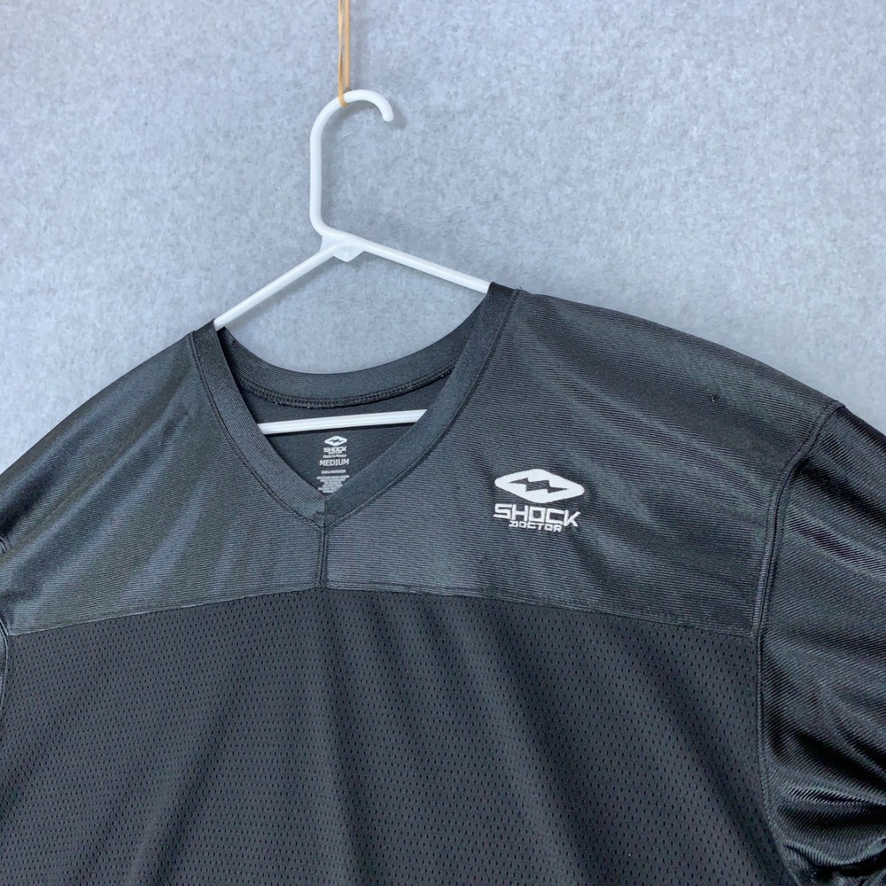 Shock Doctor Practice Jersey Mens Medium Black Mesh V-Neck Football Shirt